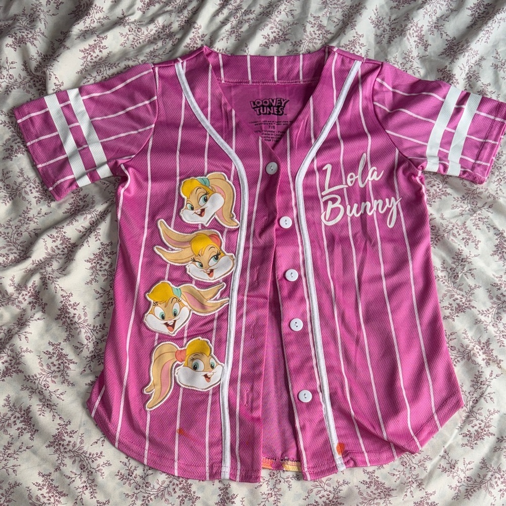 Warner Bros. Lola Bunny | Girl’s Pink Striped Jersey